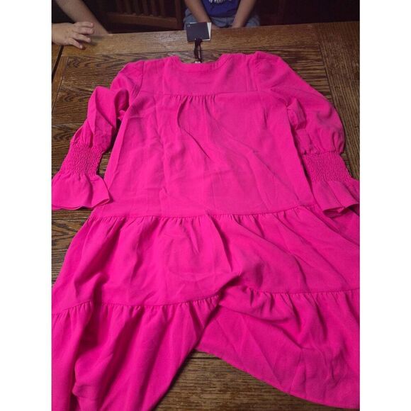 NWT TUCKERNUCK POMANDER PLACE  Electric Pink Crepe Kenzo MINI Dress size XS - Picture 5 of 5